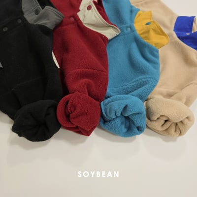 Soybean30｜(75cm-118cm) 抓絨半開襟扣套裝2