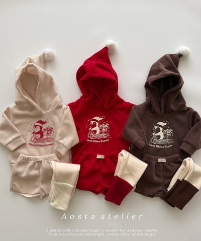 AOSTA27｜(6m-5y) 冬季企鵝印花連帽休閒上衣3