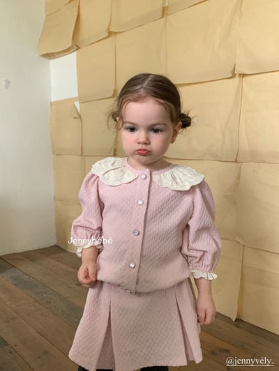 JE551｜(73-100cm) 蕾絲花邊領壓紋套裝6