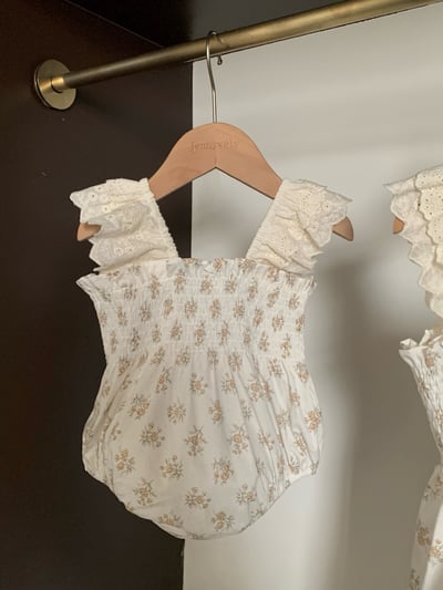 JE35｜(66-130cm) 抓皺碎花包屁衣/洋裝7