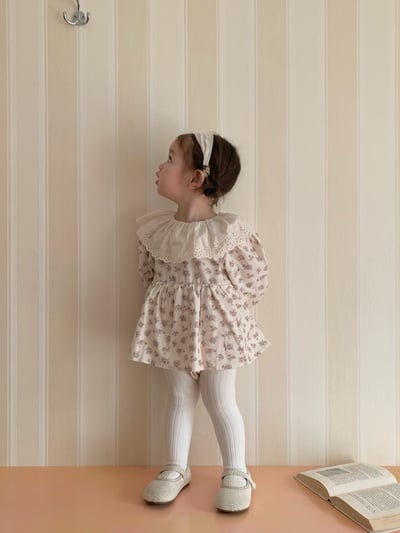 JE611｜(66cm-90cm) 蕾絲荷葉領碎花包屁衣14