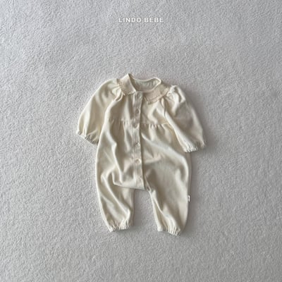 Lindo10｜(3m-18m) 絲絨滾邊領連身衣4