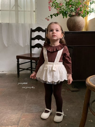 JE493｜(73-100cm) 滾邊翻領上衣/花邊吊帶裙8