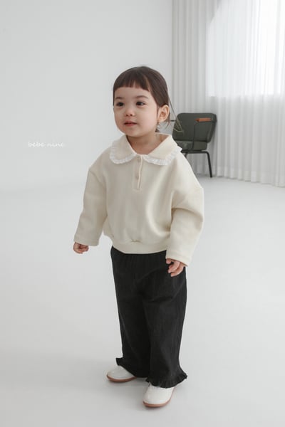 bebe nine35  (65-115) 3色蕾絲荷葉有領上衣13