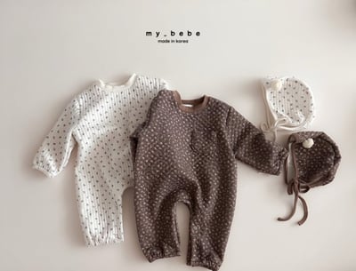 my_bebe24｜(-6m-12m-) 絎縫印花連身衣含帽子2