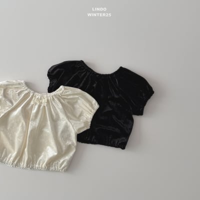 Lindo43｜(80cm-125cm) 絲絨抓皺短袖上衣5