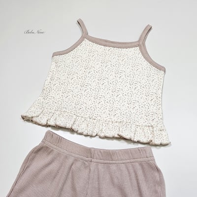 bebe nine03  (6m-24m) 2色木耳邊花吊帶套裝9