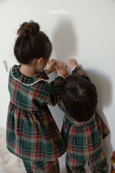 ALADIN22｜(75cm-114cm) 聖誕格紋蕾絲家居套裝8