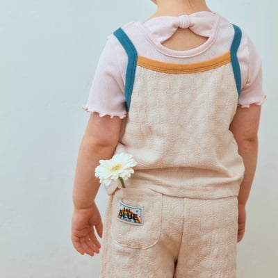 1st blue15｜(~93-118cm) 壓紋寬鬆縮口褲4