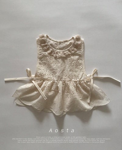 AOSTA14｜(6m-5y) 蕾絲棉質背心1