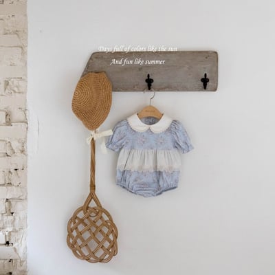 M-KIDS38｜(65-80cm) 歐式碎花滾邊包屁衣4