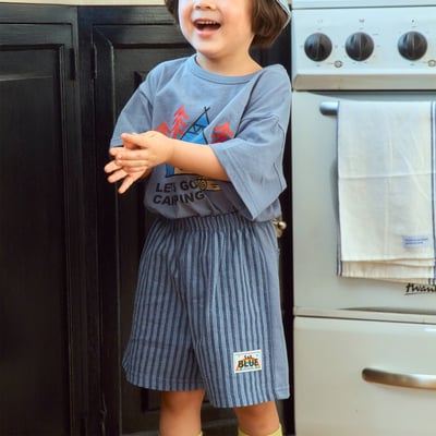 1st blue16｜(~93-118cm) 條紋棉質短褲3