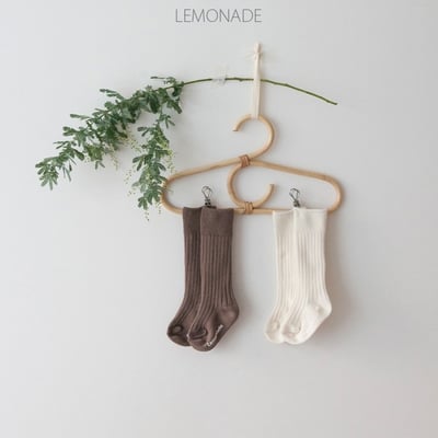 LEMONADE57｜(55cm-85cm) 1色羅紋長襪兩雙組10