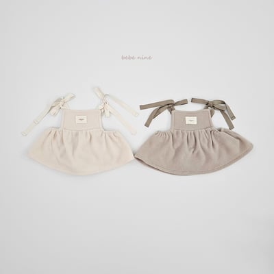 bebe nine50 (75cm-105cm) 2色刷毛小標綁帶背心4