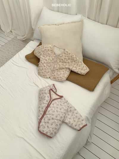 Bebe holic19｜(6m-18m) 碎花滾邊鋪棉拉鍊外套3