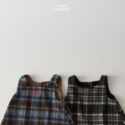 Lindo66｜(80cm-125cm) 背心格紋洋裝4