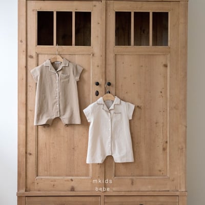 M-KIDS35｜(65-80cm) 棉麻滾線連身衣14