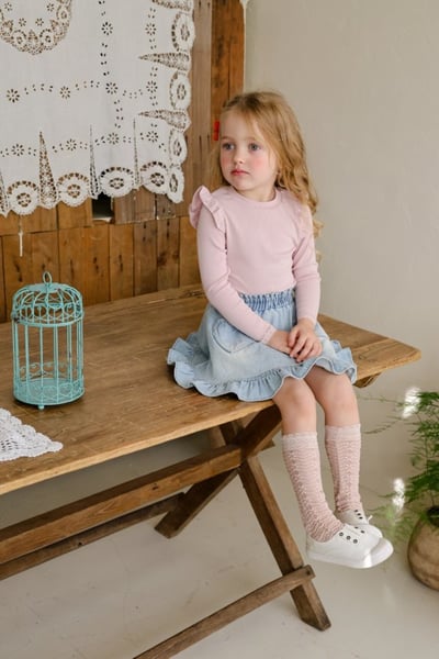 FLO27｜(75-140) 5色荷葉飛袖上衣14