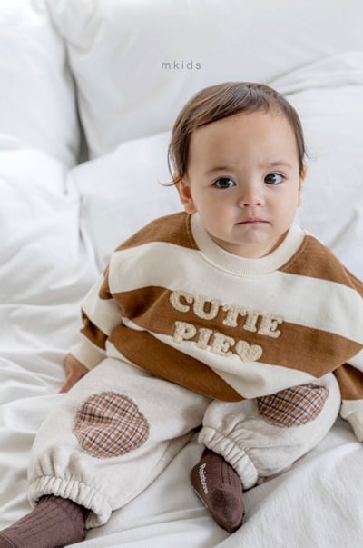 M-KIDS43｜(65-115cm) 2色條紋印花休閒上衣9