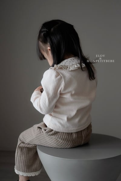 Monpetitbebe10｜(70cm-110cm) 碎花荷葉領上衣15