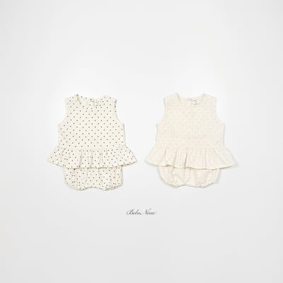 bebe nine40  (6m-24m) 3色點點蛋糕裙套裝2