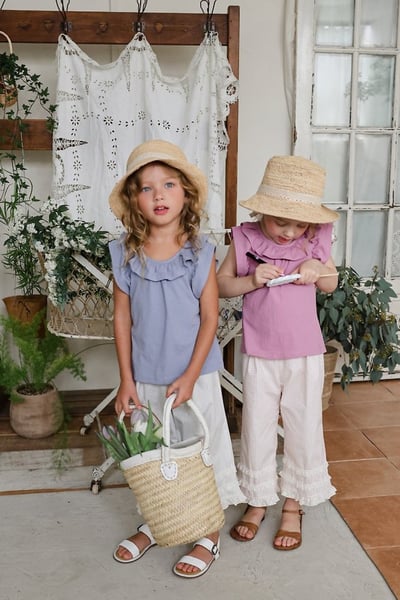 FLO36｜(75-140) 蕾絲花邊層次長褲8