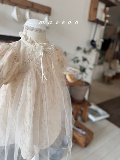 Marron55｜(1y-6y) 古典玫瑰薄紗洋裝9