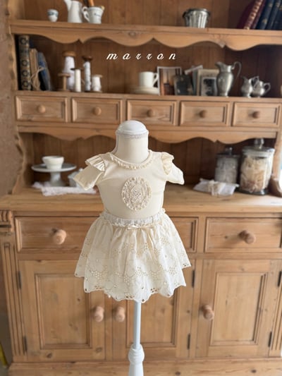 Marron33｜(1y-6y) 蕾絲肩領拼布上衣5