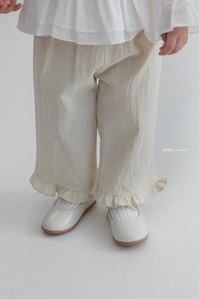 bebe nine34  (65-115) 3色荷葉邊寬版長褲10