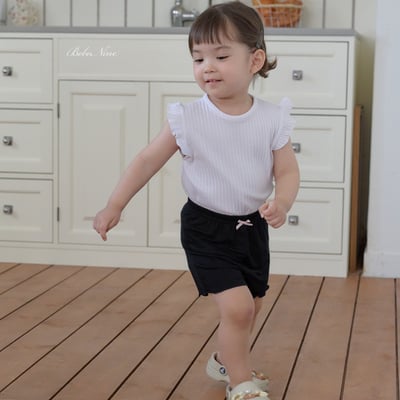 bebe nine20  (65cm-115cm) 3色素色荷葉邊上衣11