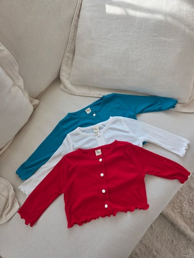 Color26｜(75-115cm) 捲邊開襟外套1