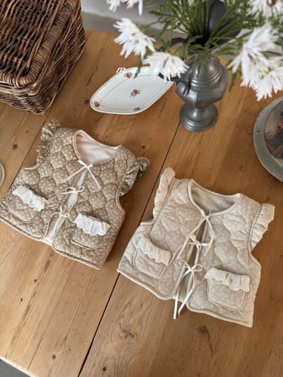 Marron 13｜(1y-6y) 絎縫夾層棉碎花背心5