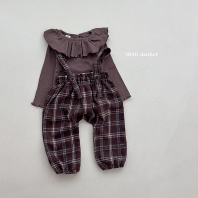 mimi market12 (65-85cm)  格紋吊帶長褲4
