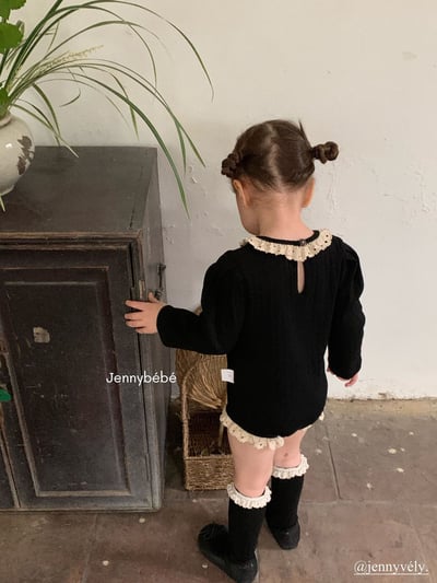 JE578｜(66-90cm) 蕾絲捲邊包屁衣/蕾絲花邊無根襪24