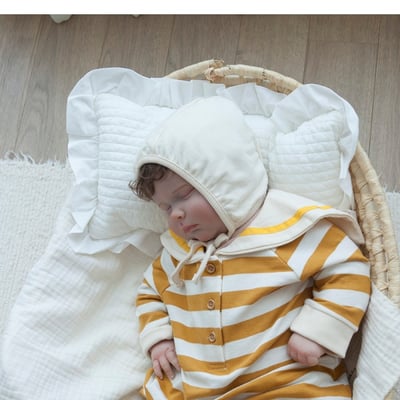 LEMONADE29｜(55cm-85cm) 2色粗條紋包屁衣含帽子22