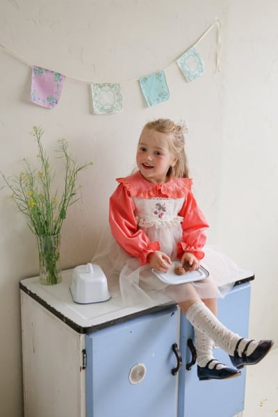 FLO17｜(75-140) 2色蕾絲滾邊荷葉襯衫12