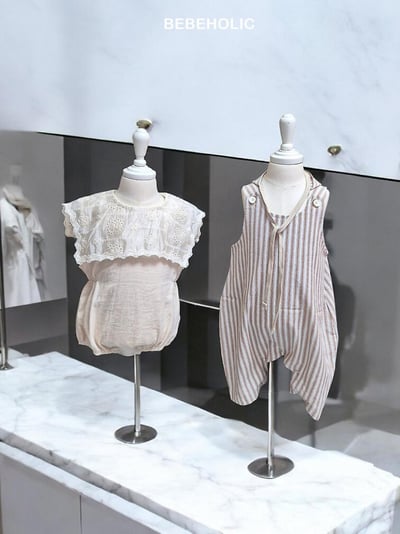 Bebe holic15｜(3m-18m) 條紋連身裝(含帽子)9