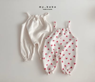 my_bebe25｜(-6m-12m-) 細肩印花內刷毛連身衣10