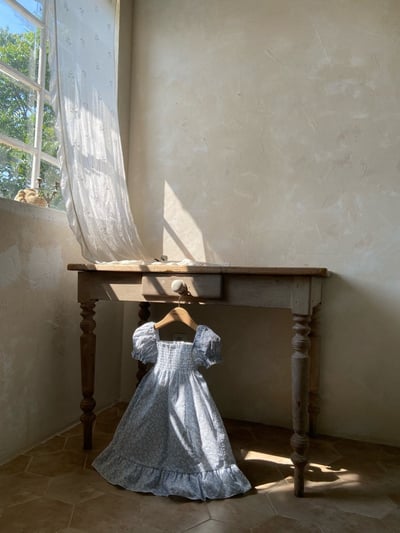 Anne Shirley32｜(1y-5y) 1色夏日藍碎花公主袖洋裝9