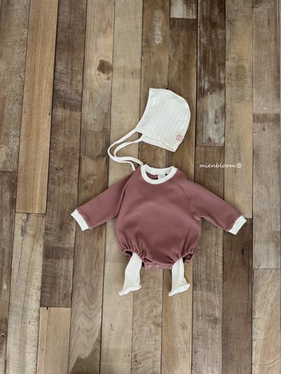 Bloom.b48｜(0m-18m) 撞色華夫格包屁衣9