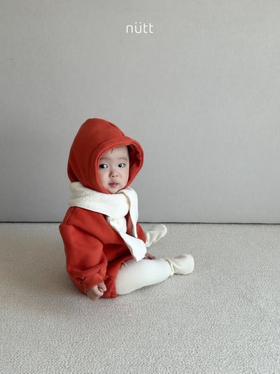Nutt08｜(3m-16m) 簡約連帽包屁衣含圍巾5