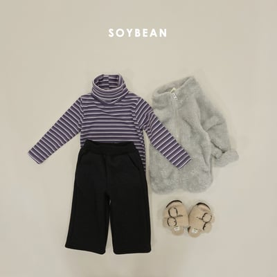 Soybean77｜(75cm-118cm) 舒適抓絨寬褲11
