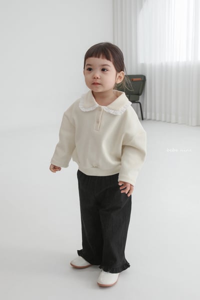 bebe nine35  (65-115) 3色蕾絲荷葉有領上衣14