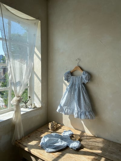 Anne Shirley31｜(3m-22m) 1色碎花公主袖包屁衣7