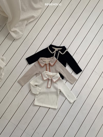 Bebe holic35｜(3m-18m) 蕾絲滾邊有領上衣1