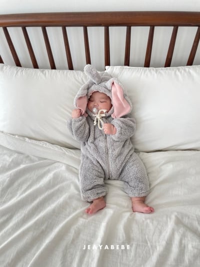 JEAYA01｜(3m-12m) 2色暖暖小飛象刷毛連身衣7