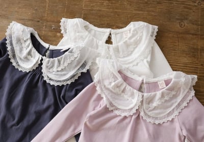 FLO42｜(75-140) 3色蕾絲翻領上衣21