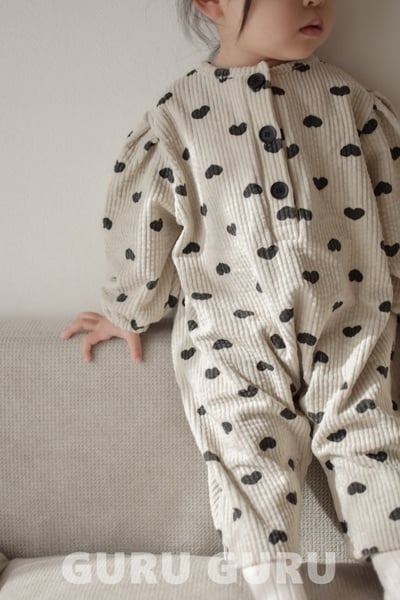 GURU GURU26｜(6m-24m) 2色愛心/波點燈芯絨連身衣5