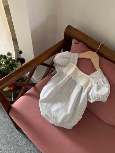 JE45｜(66-120cm) 水藍格紋包屁衣/洋裝18