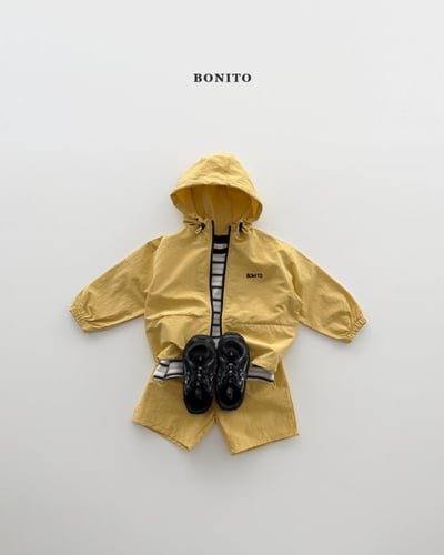 Bonito55｜(75cm-125cm) 3色刺繡字母防風帽套裝12